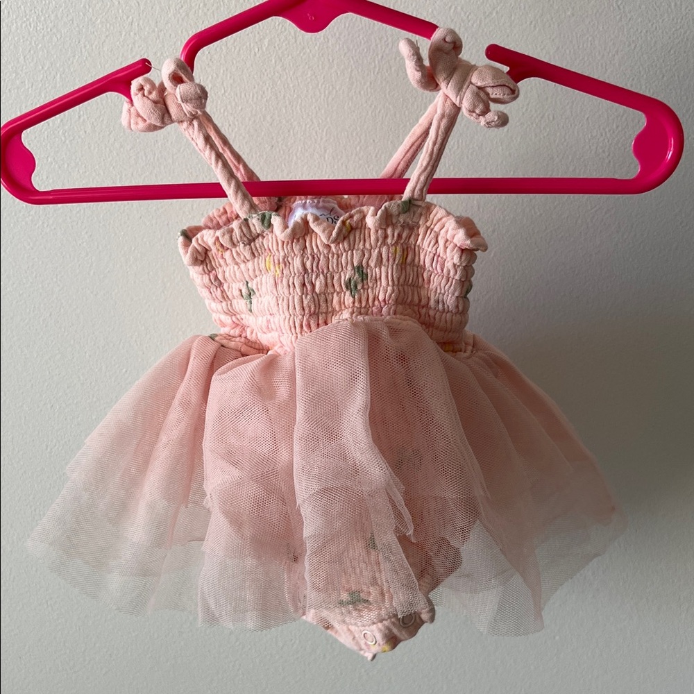 Pink Baby Dress with Tulle Skirt